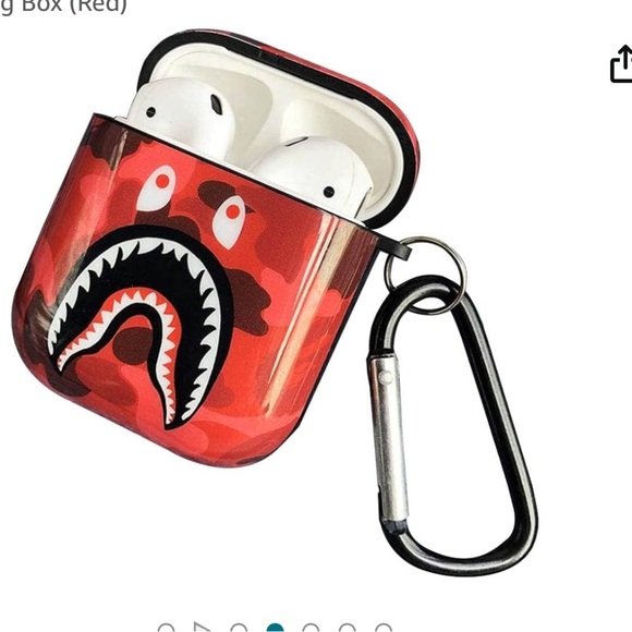 (Bundle of 3) Airpods 1 & 2 Case Covers Shark Mouth Camo Design for Airpod 1 & 2 - Picture 5 of 8